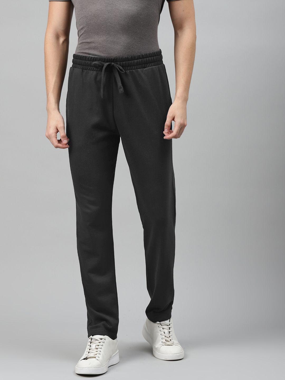 marks & spencer men black solid track pants