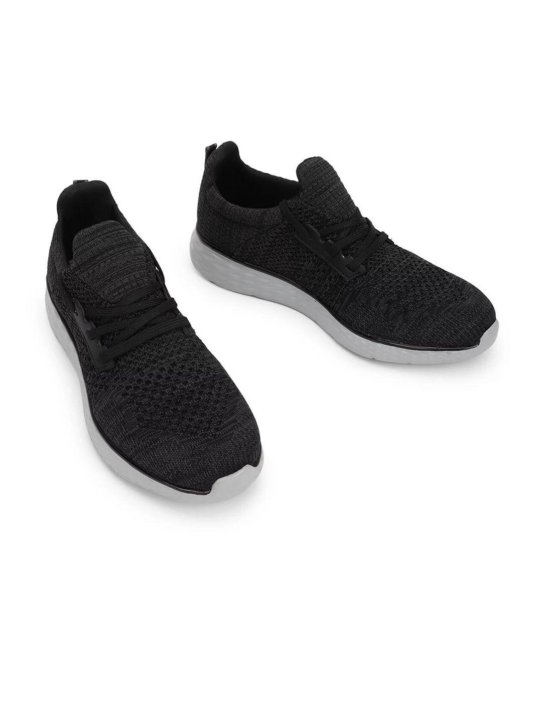 marks & spencer men black woven design pu slip-on sneakers