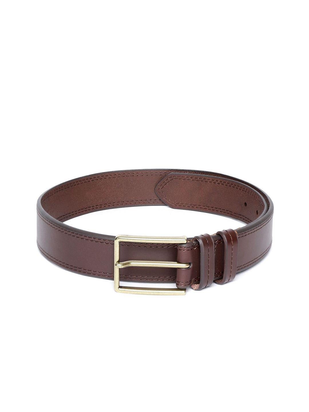 marks & spencer men coffee brown leather solid belt