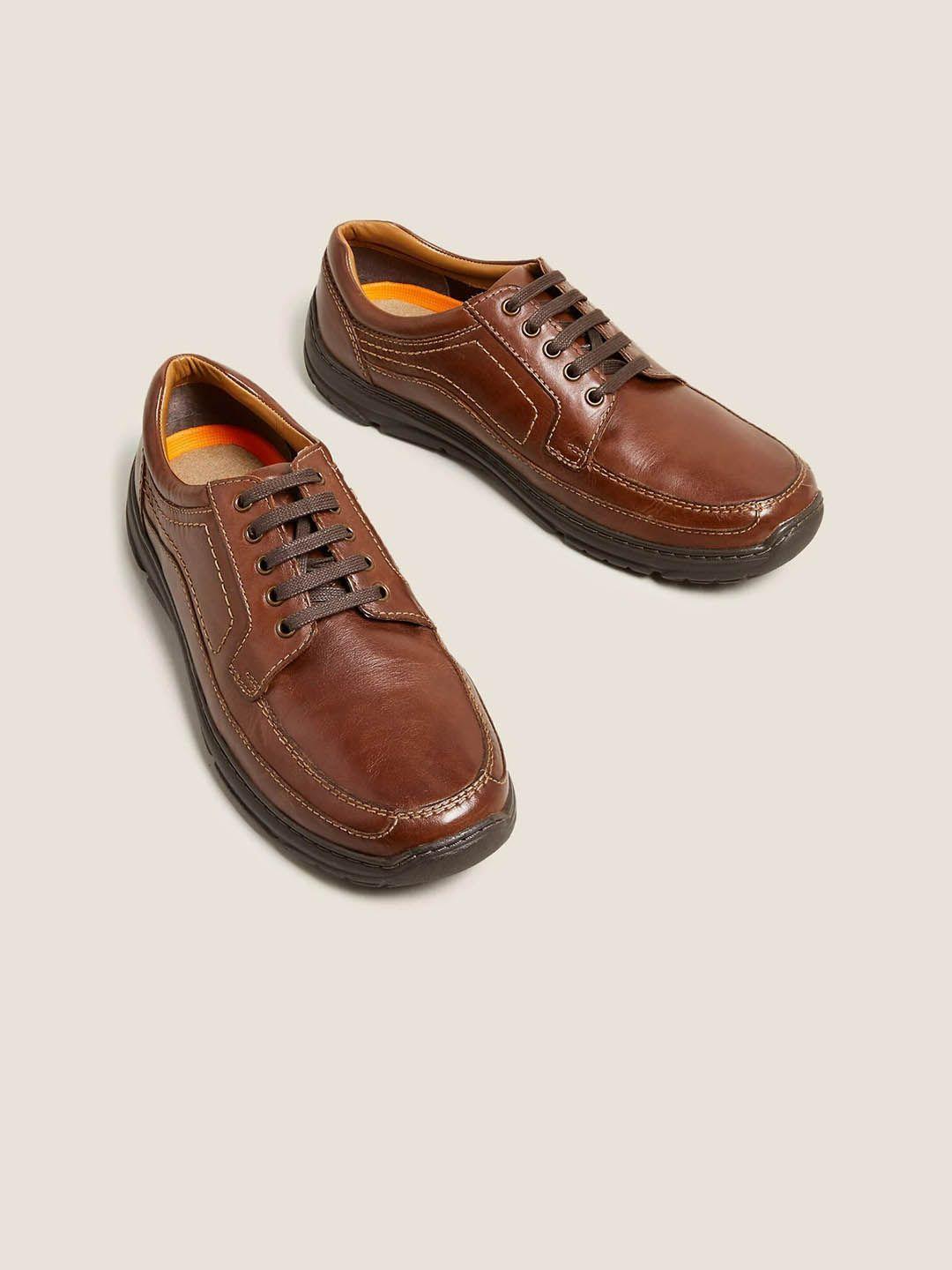 marks & spencer men leather derbys