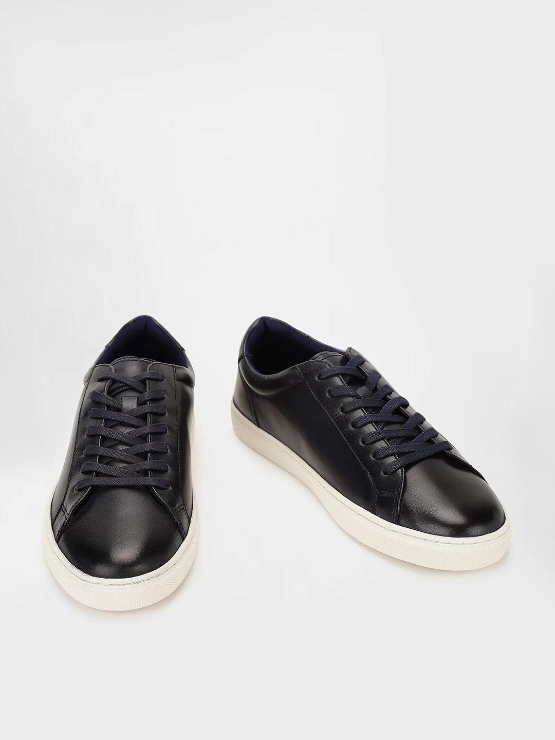 marks & spencer men leather lace-up sneakers