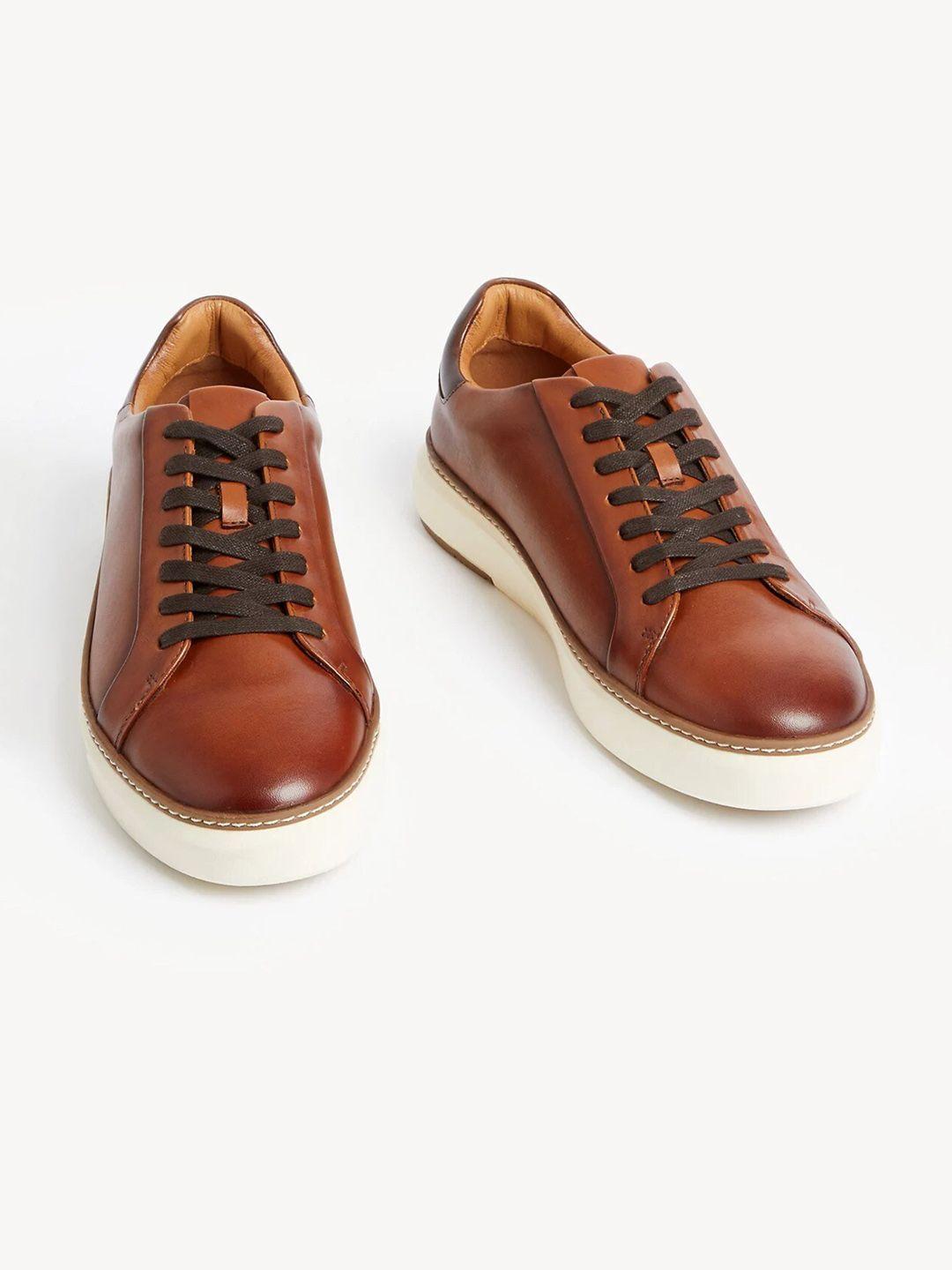 marks & spencer men leather sneakers