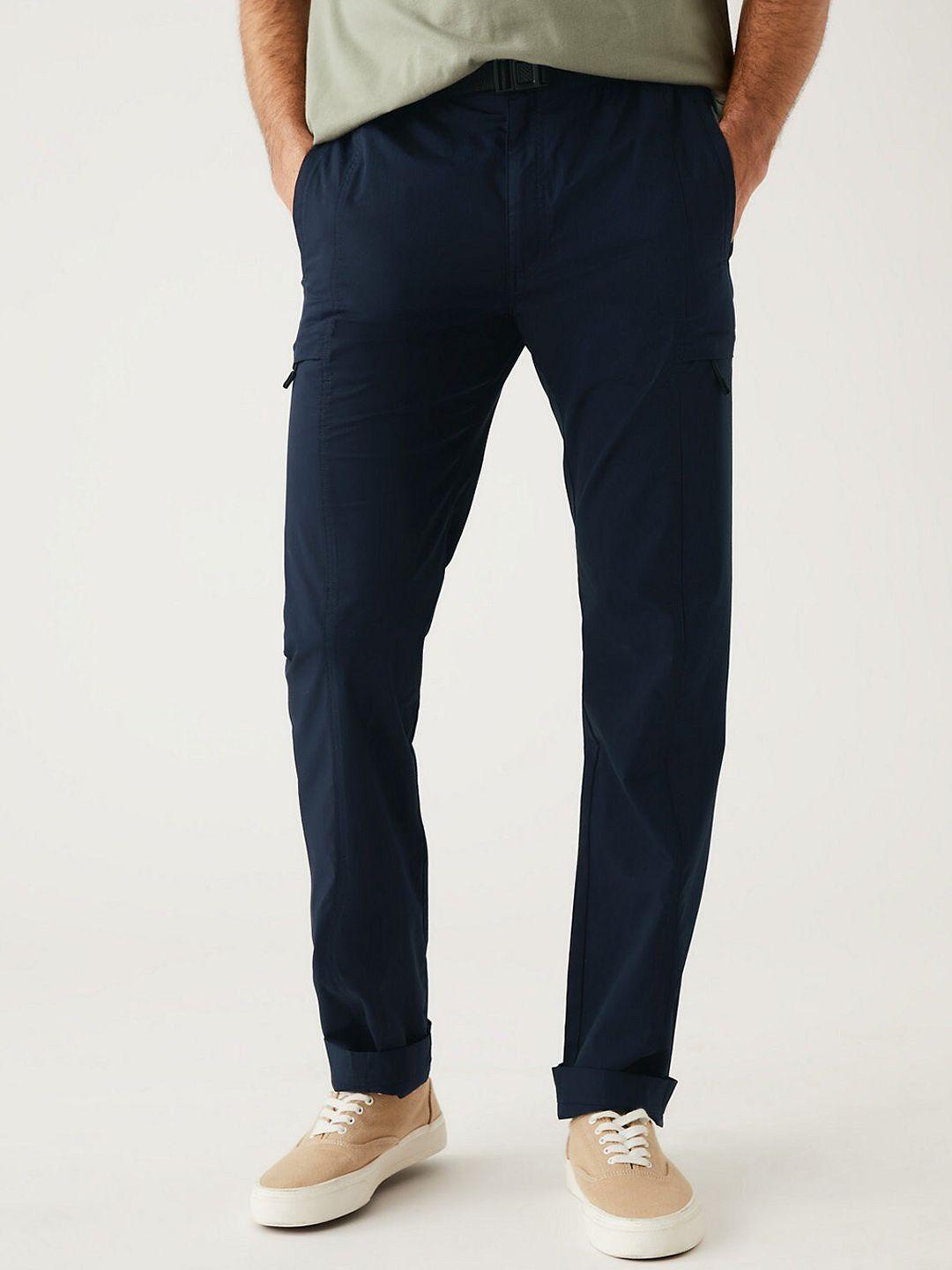 marks & spencer men mid-rise casual cotton track pants