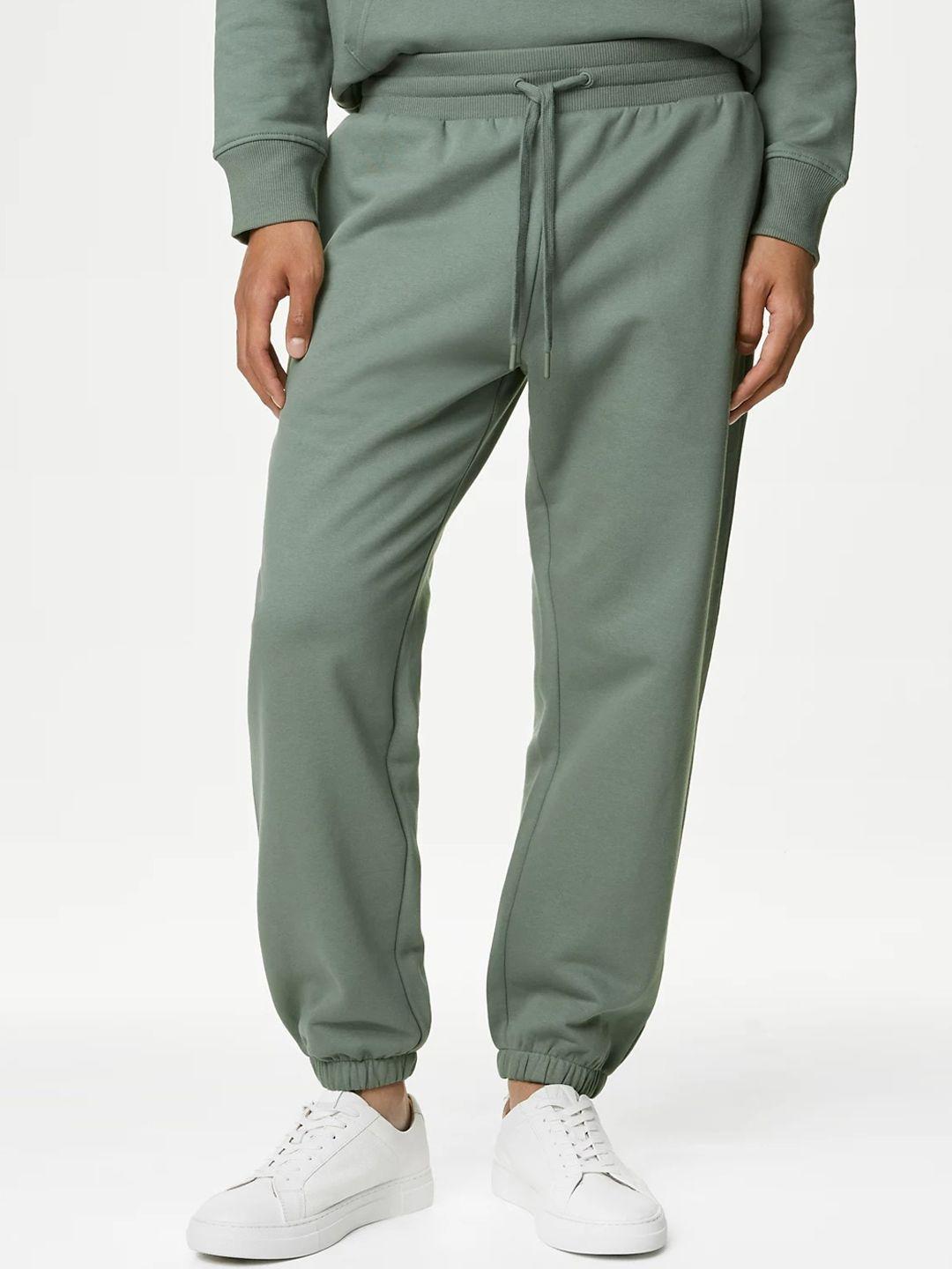 marks & spencer men mid-rise oversized-fit joggers