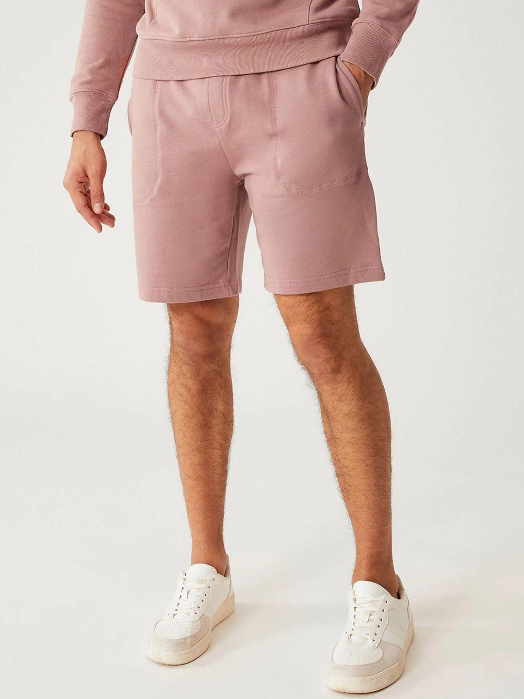 marks & spencer men mid rise pure cotton shorts