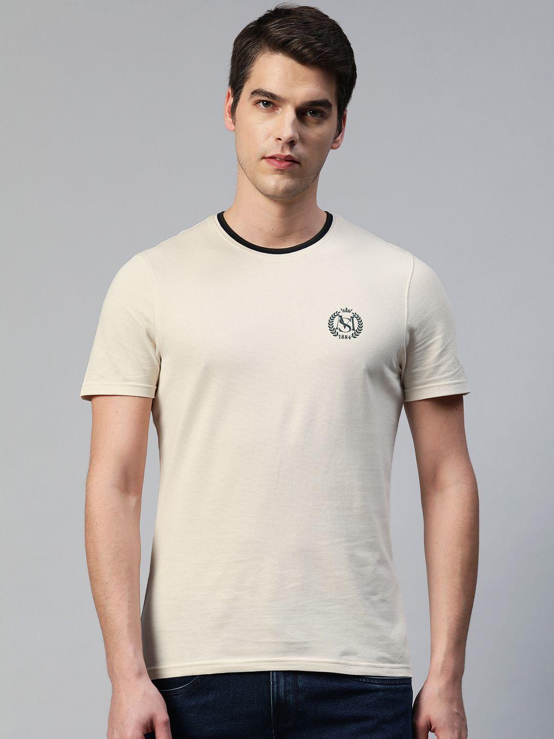 marks & spencer men off white cotton t-shirt