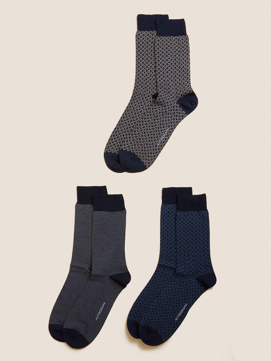 marks & spencer men pack of 3 cotton above ankle length socks