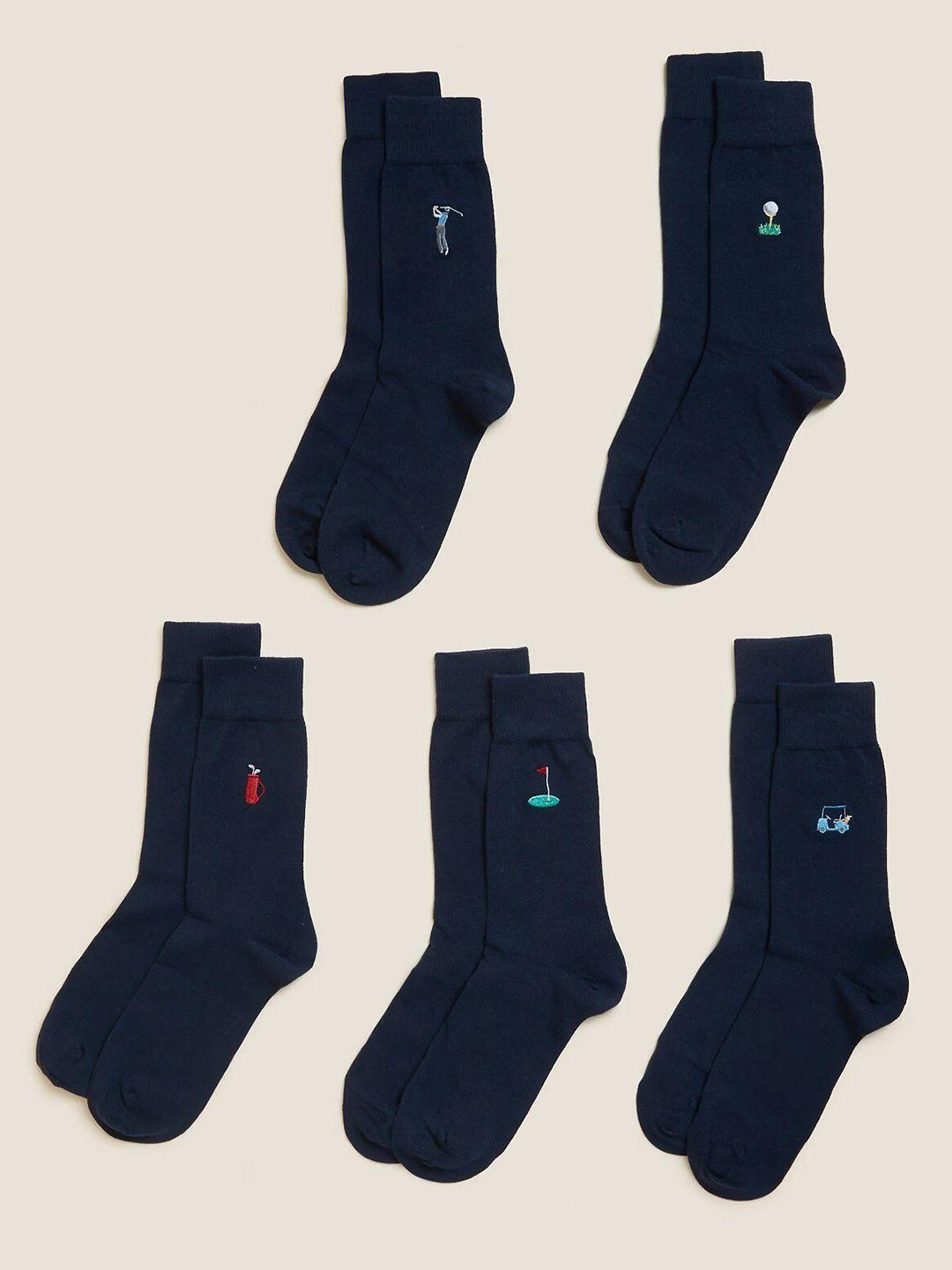 marks & spencer men pack of 5 calf-length socks