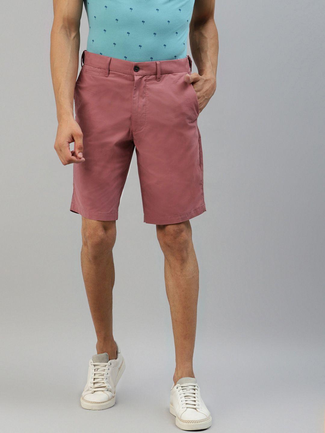 marks & spencer men pink solid chino shorts