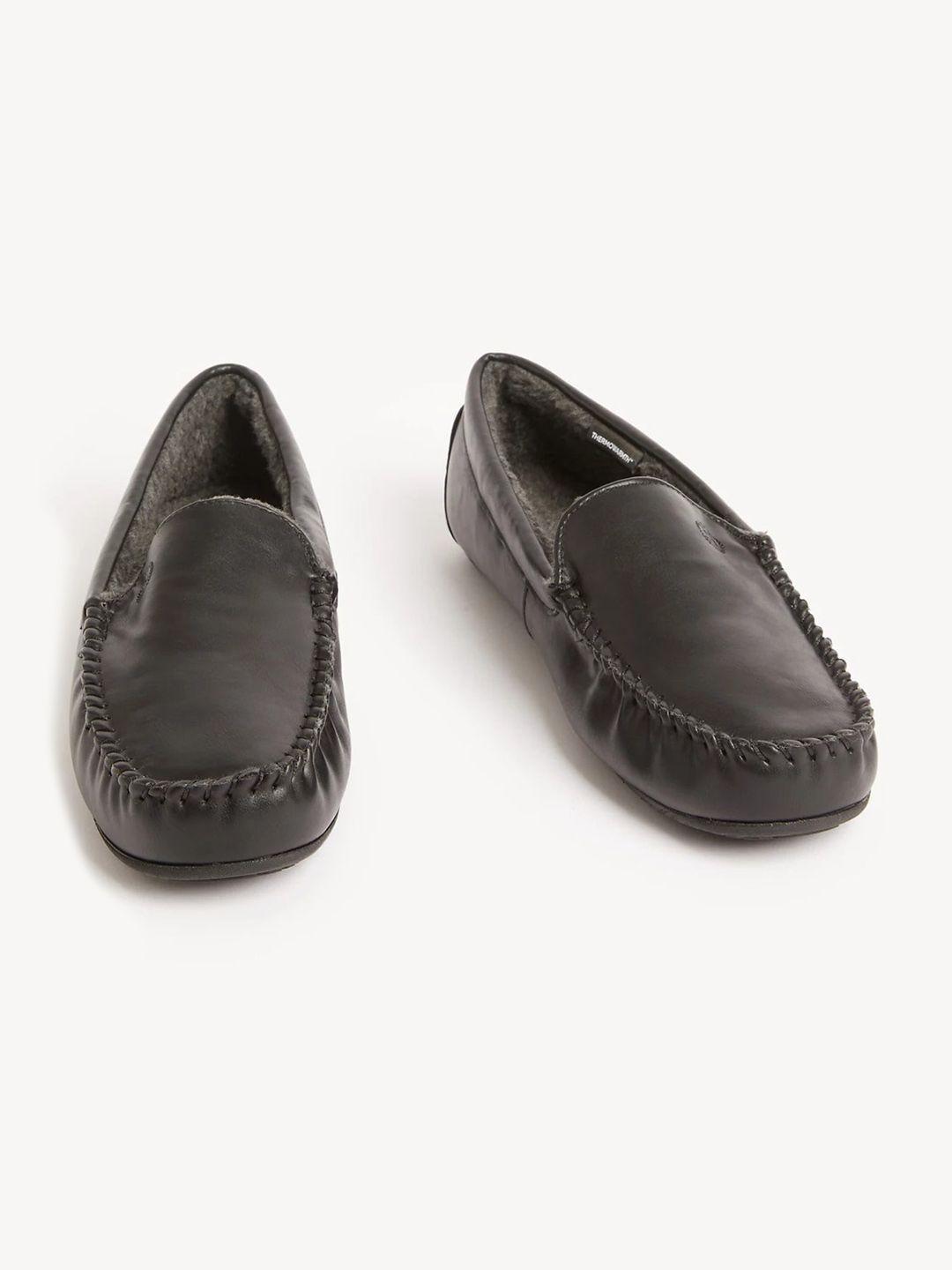 marks & spencer men round toe slip on loafers