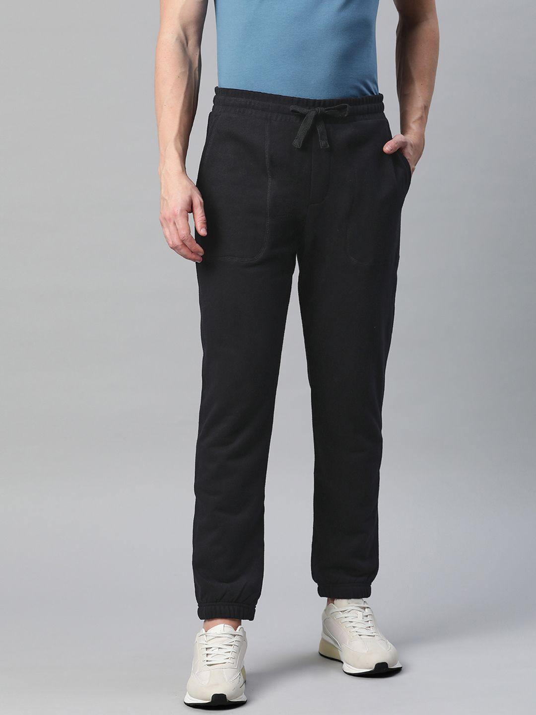 marks & spencer men solid cotton joggers