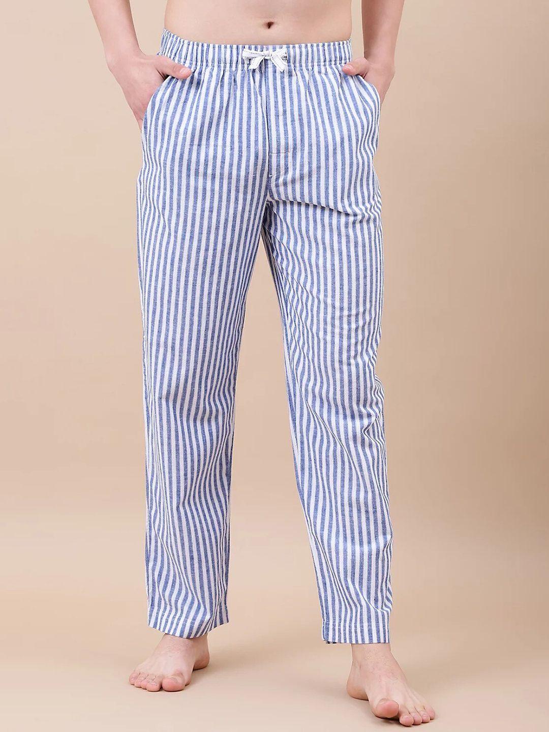 marks & spencer men striped cotton linen lounge pants