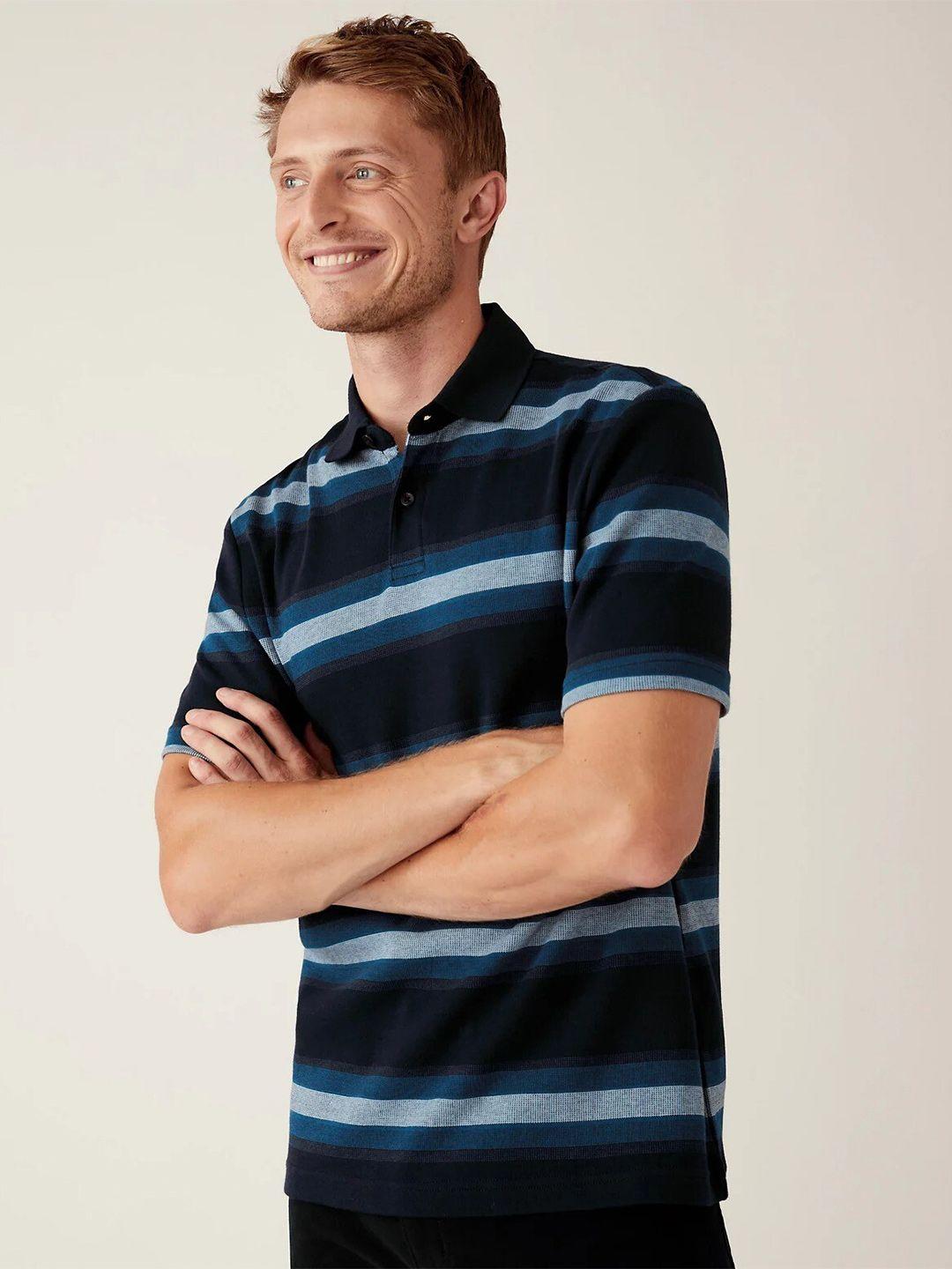 marks & spencer men striped cotton t-shirt