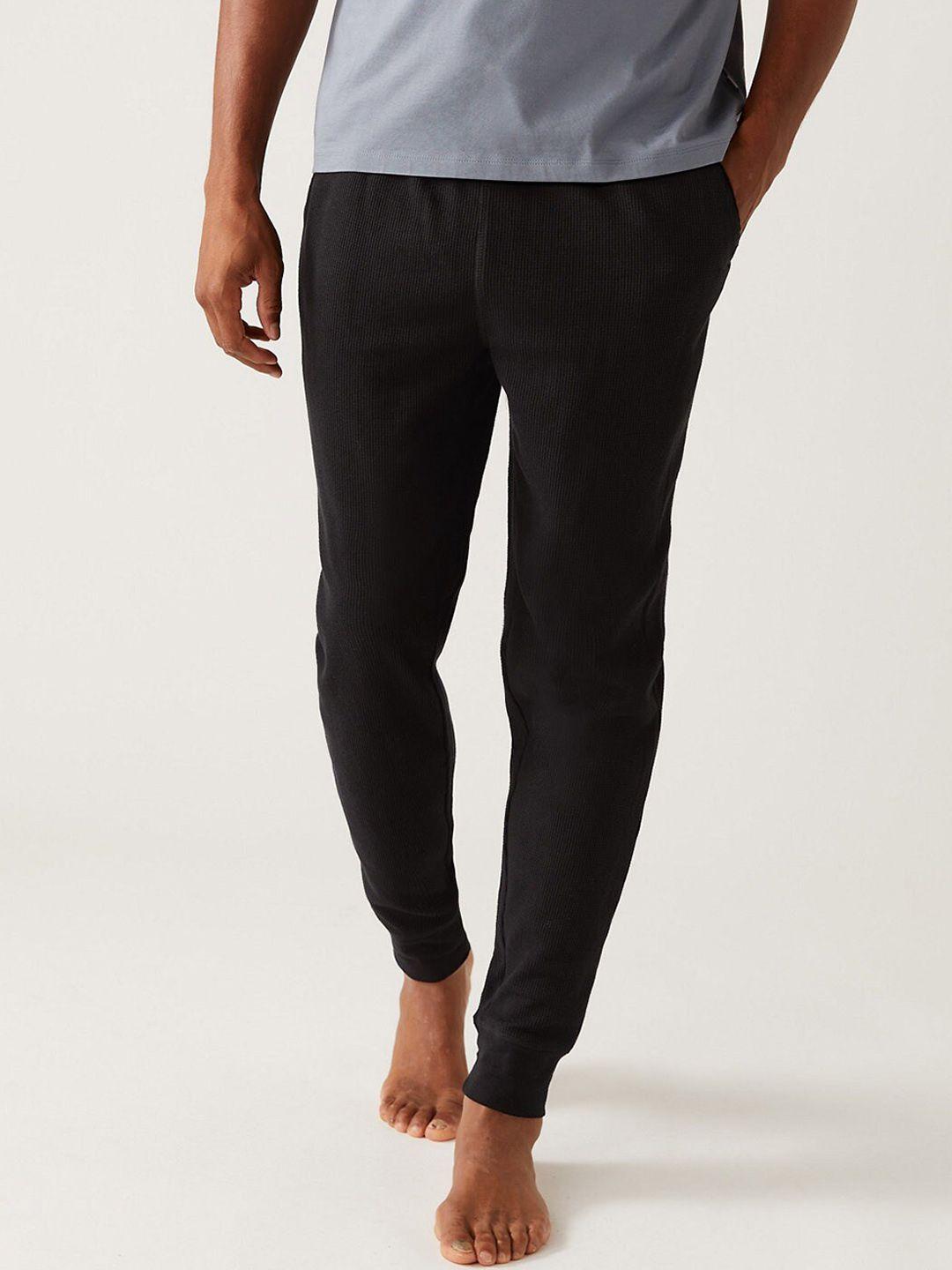 marks & spencer men waffle-knitted lounge joggers