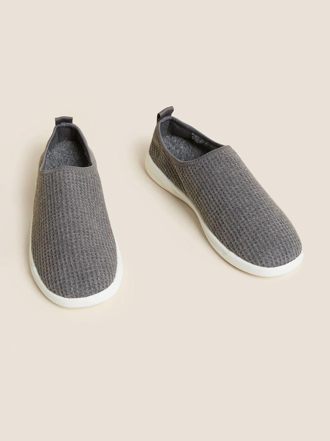 marks & spencer men woven design slip-on sneakers