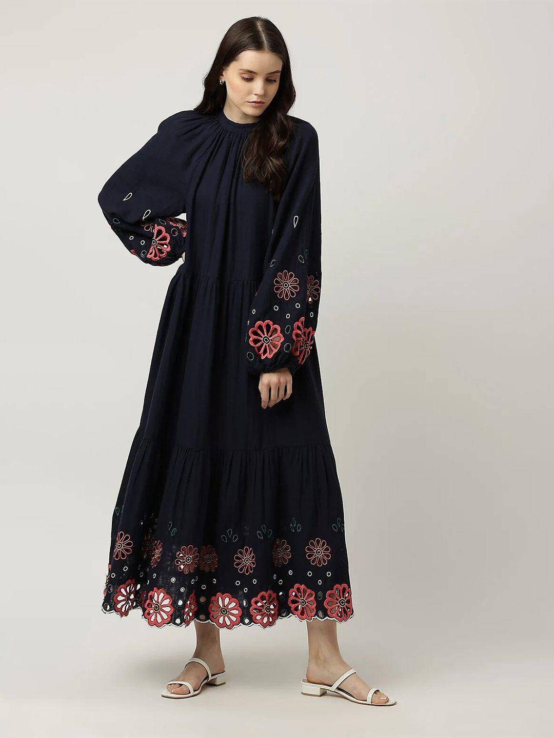 marks & spencer navy blue floral maxi maxi dress