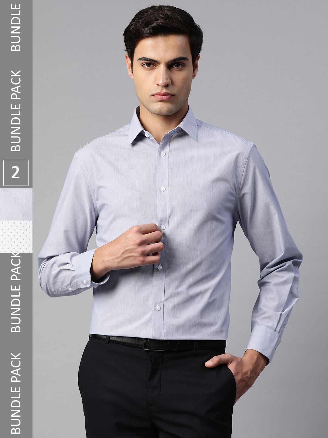 marks & spencer pack of 2 regular fit formal shirts