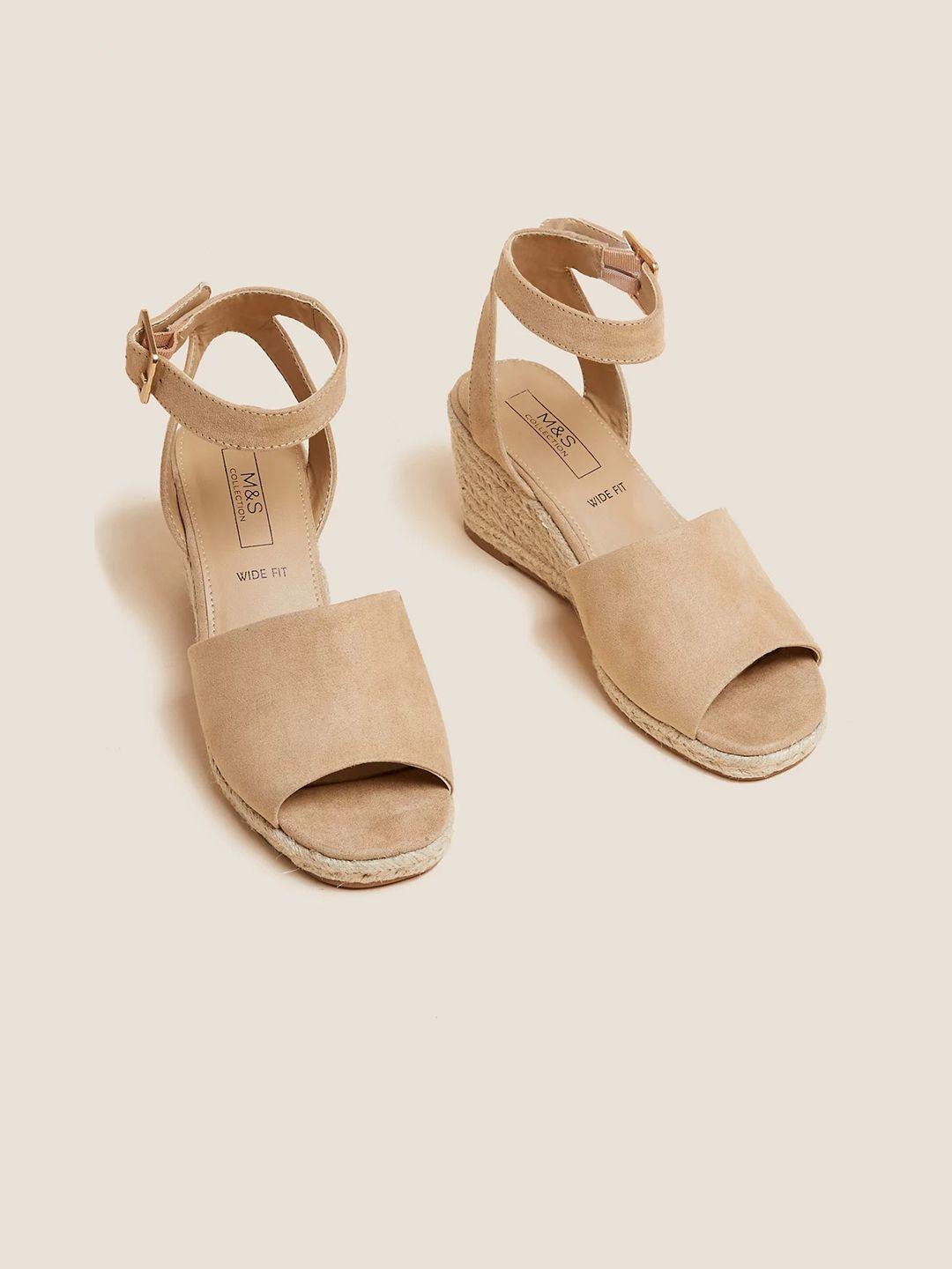 marks & spencer peep toes wedge heeled mules