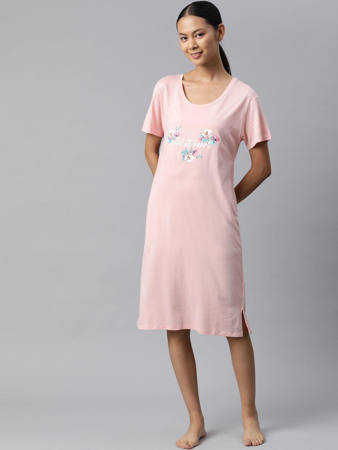 marks & spencer pink & white floral printed nightdress