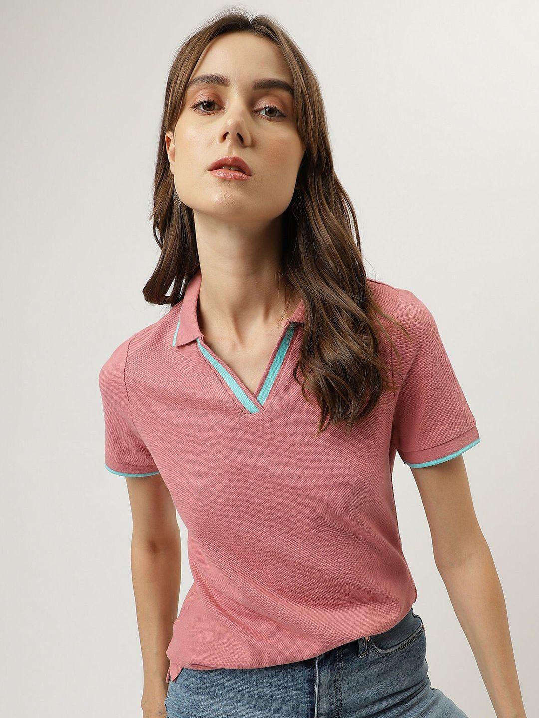 marks & spencer polo collar pure cotton t-shirt