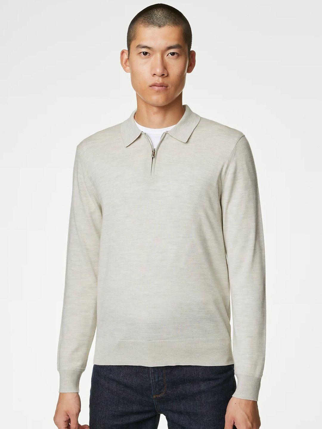 marks & spencer polo collar woollen pullover sweatshirt