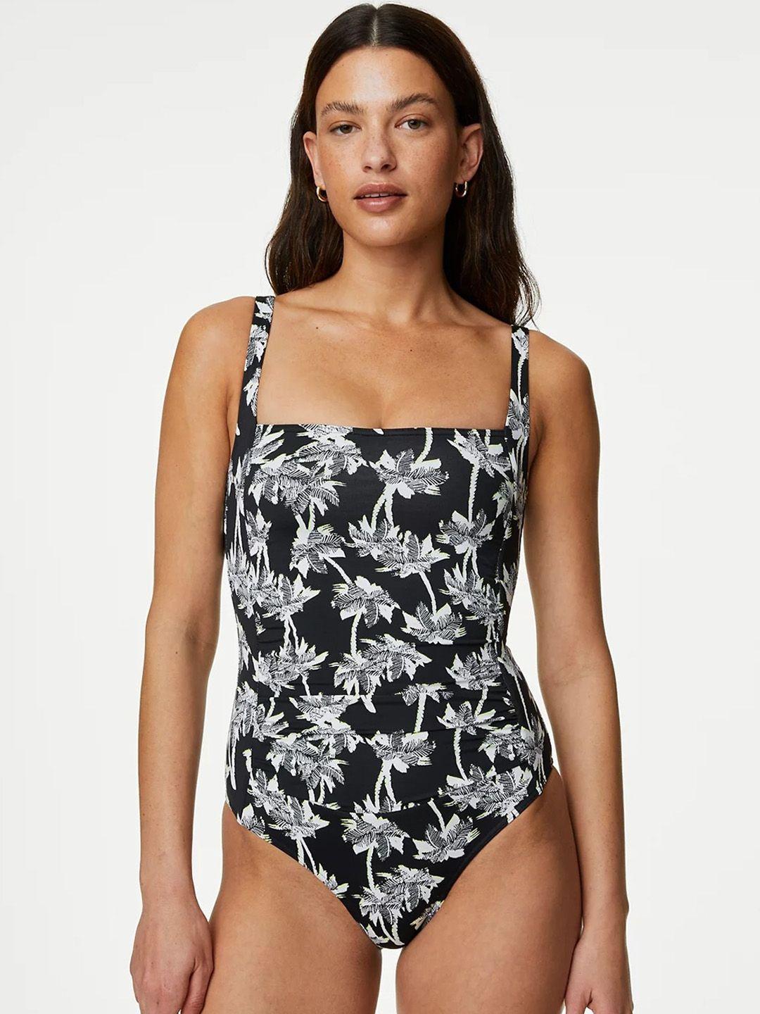 marks & spencer printed padded swim bodysuit