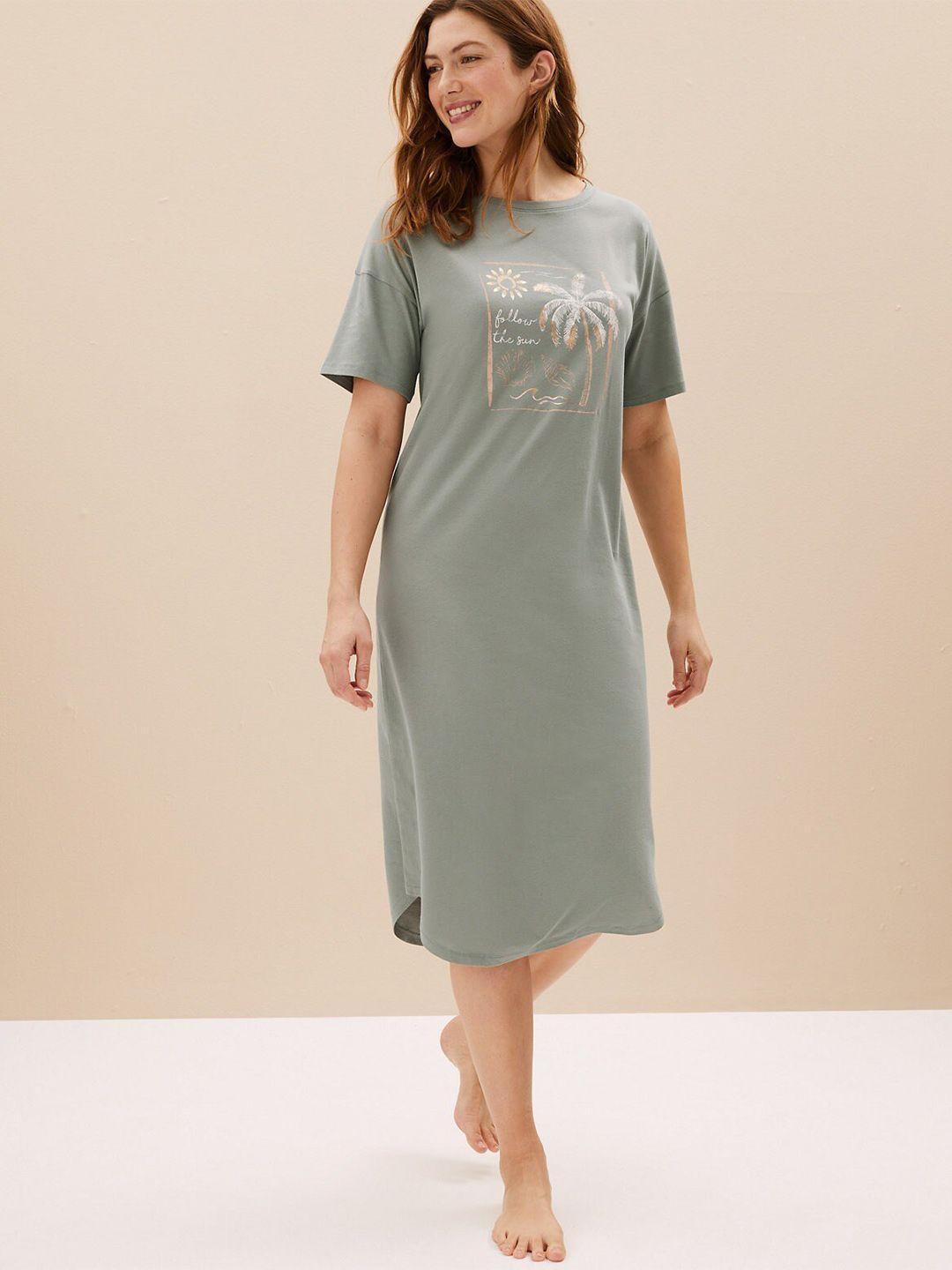 marks & spencer printed pure cotton nightdress