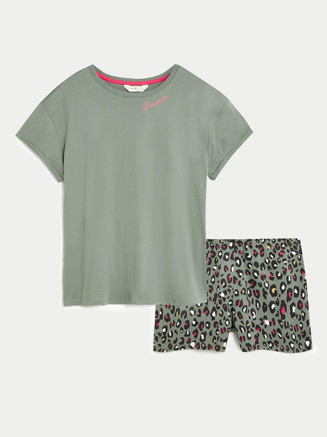 marks & spencer printed t-shirt and shorts