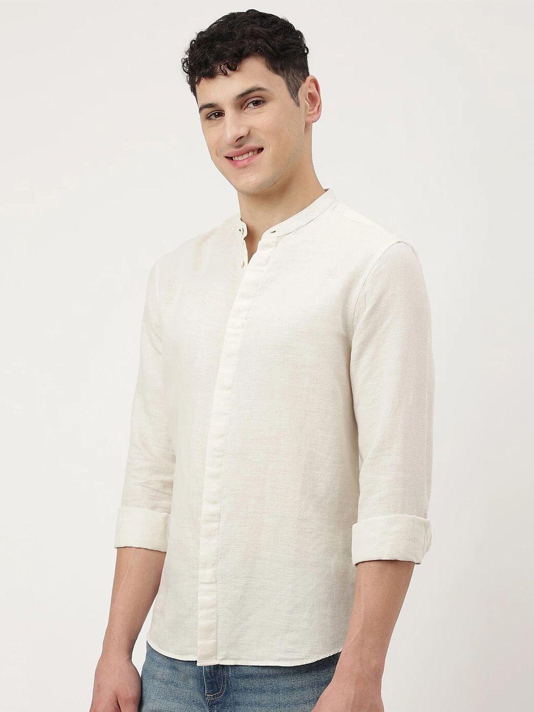 marks & spencer regular fit casual linen cotton shirt