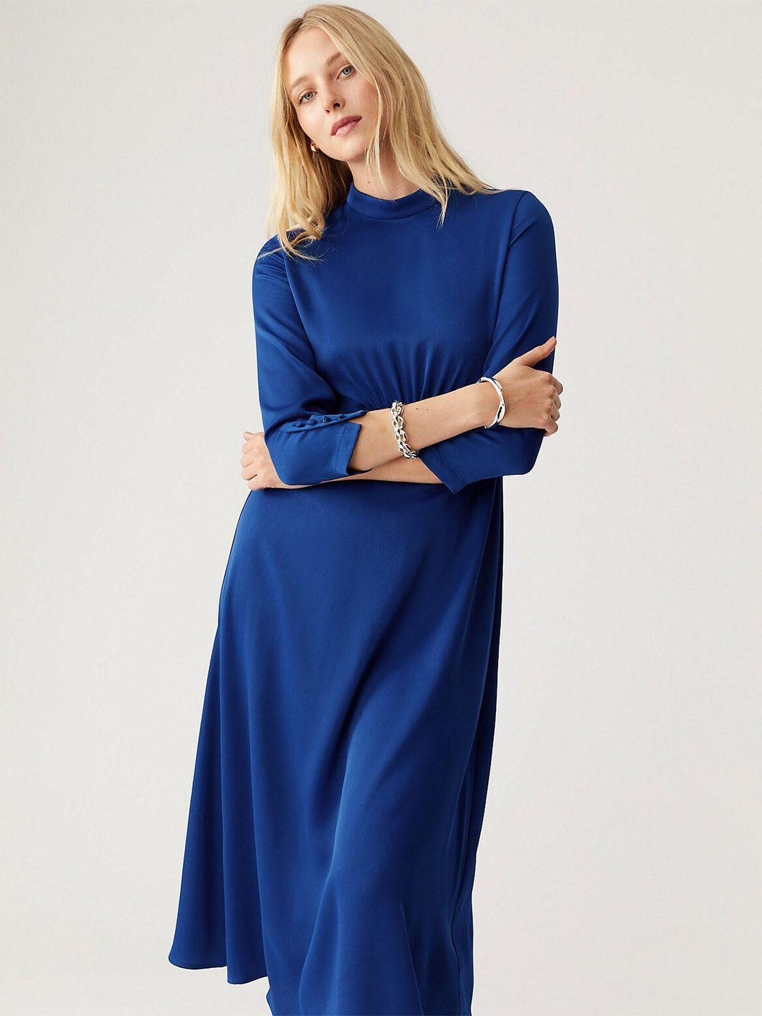 marks & spencer round neck a-line dress