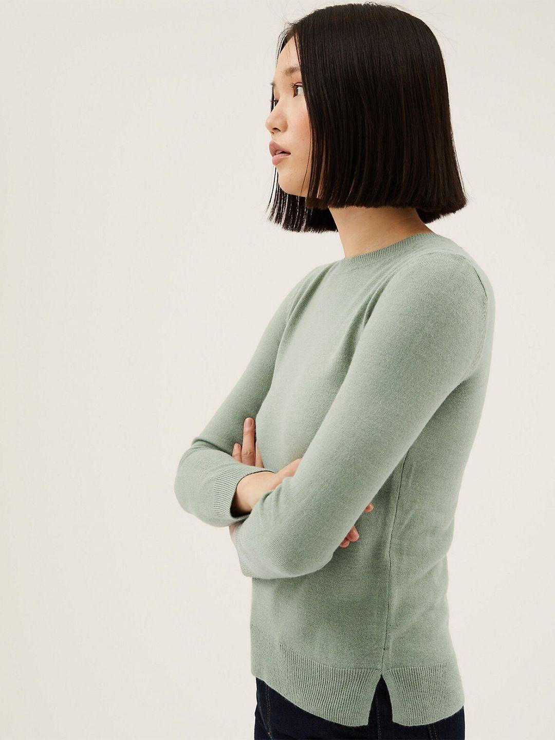 marks & spencer round neck long sleeve ribbed pullover