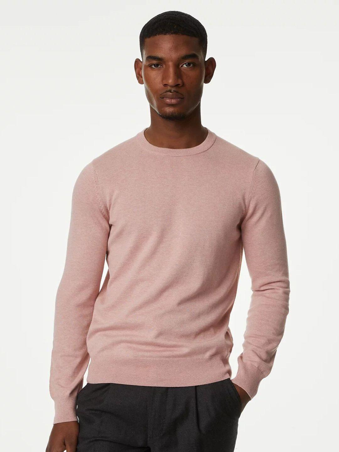 marks & spencer round neck pure cotton pullover