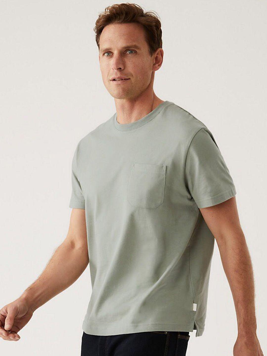 marks & spencer round neck pure cotton t-shirt