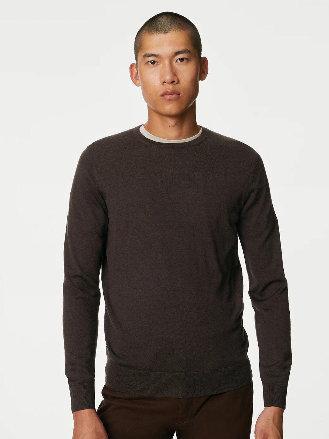 marks & spencer round neck woollen pullover sweater