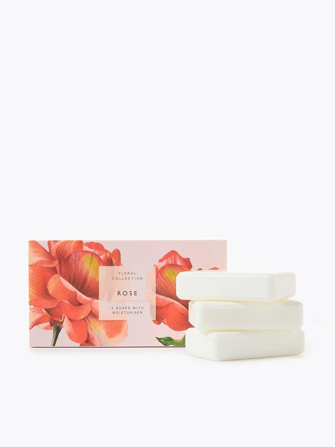 marks & spencer set of 3 rose moisturising soap