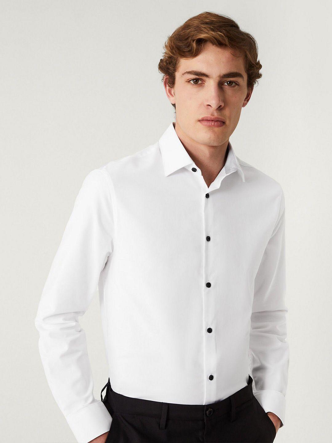 marks & spencer spread collar pure cotton formal shirt