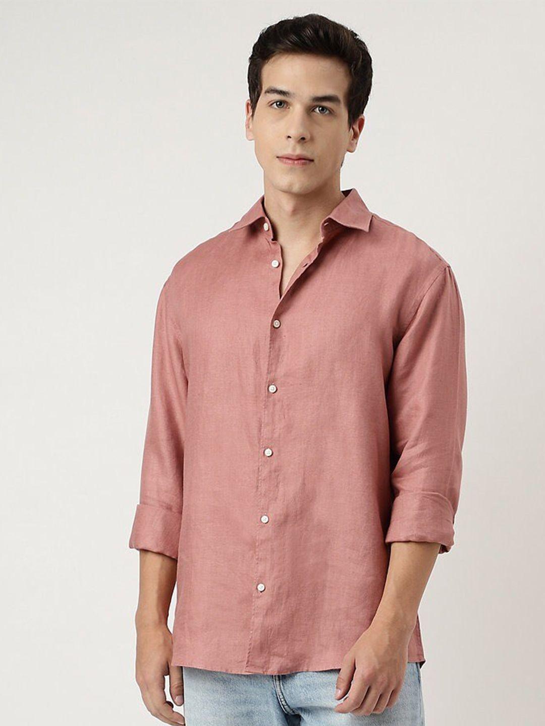 marks & spencer spread collar pure linen casual shirt