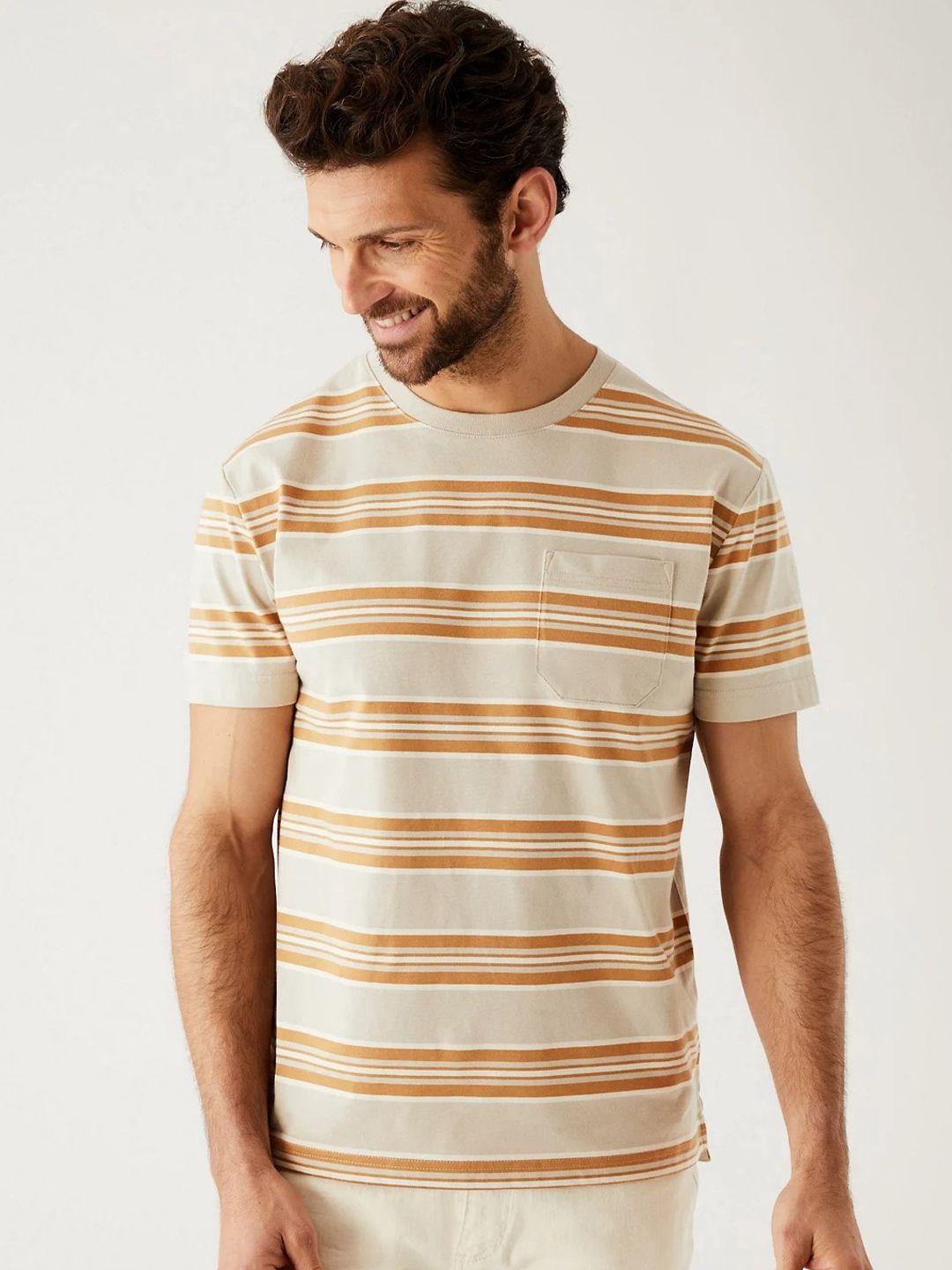 marks & spencer striped pure cotton t-shirt