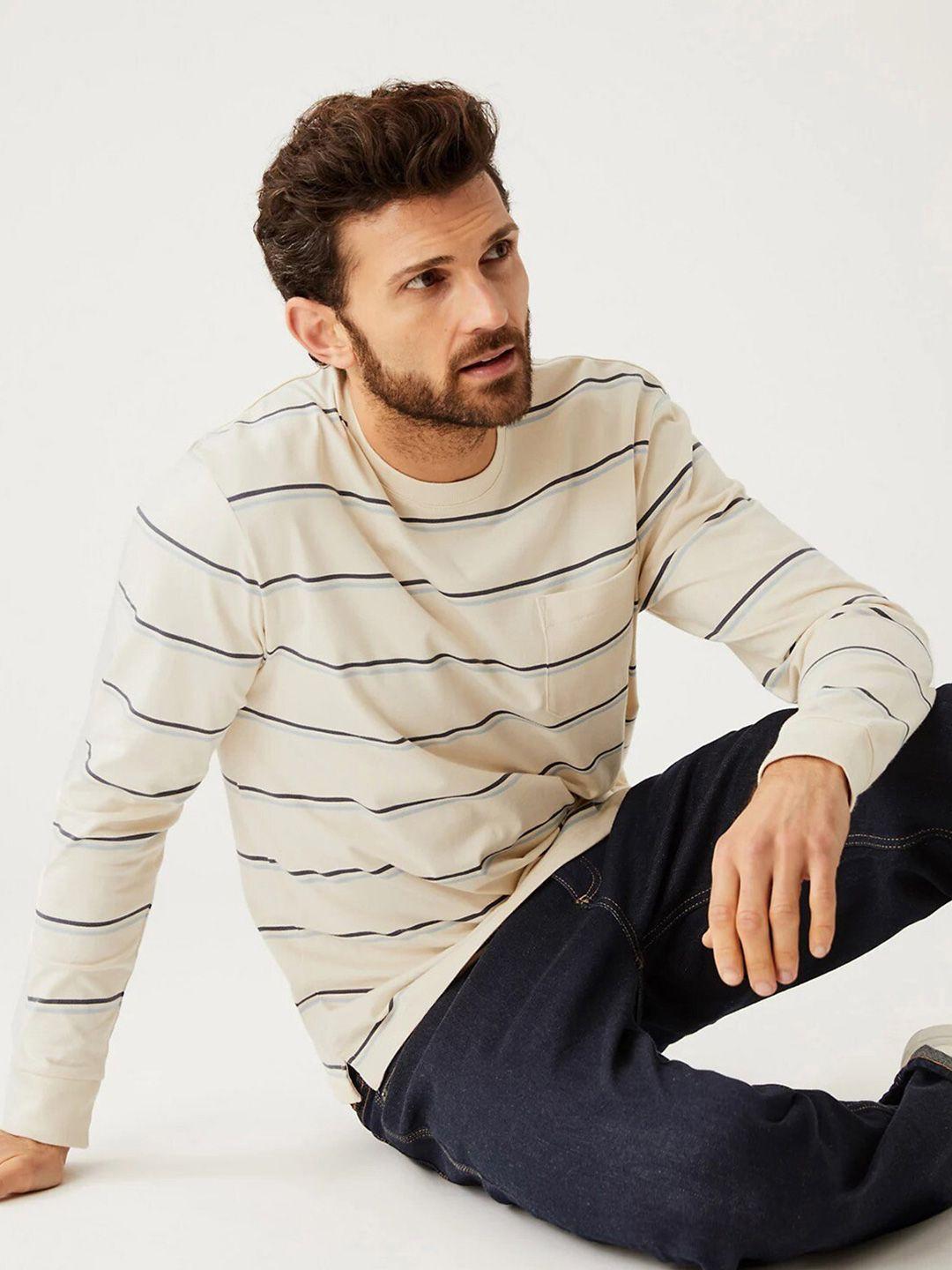 marks & spencer striped pure cotton t-shirt