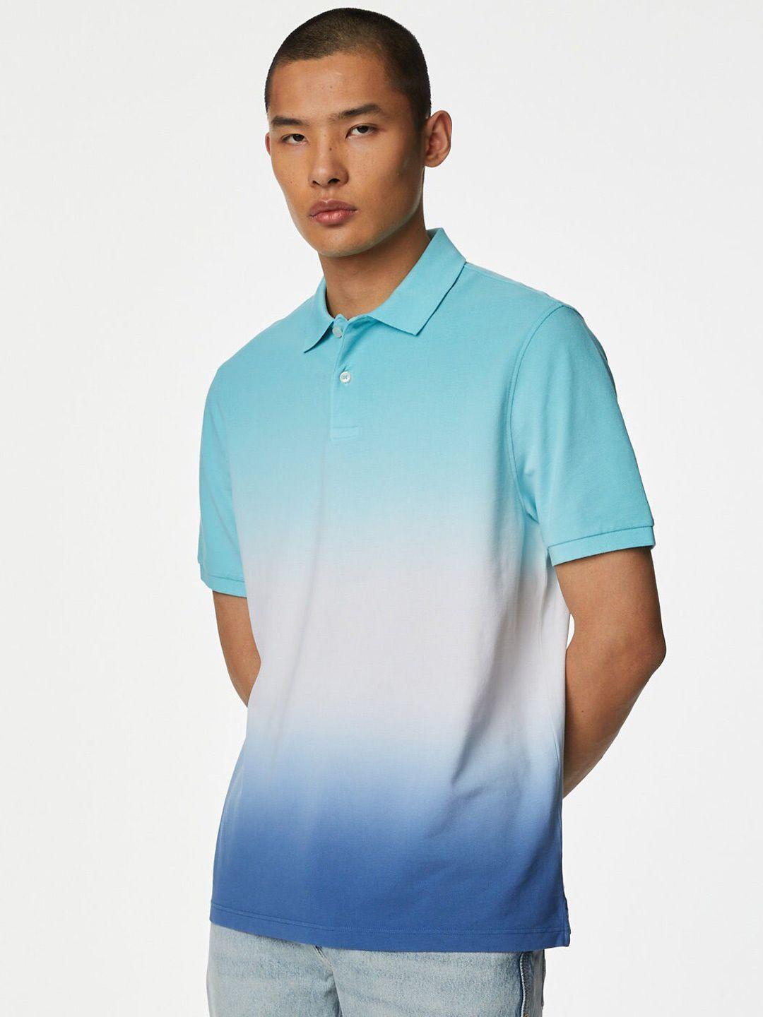 marks & spencer tie & dyed polo collar t-shirt