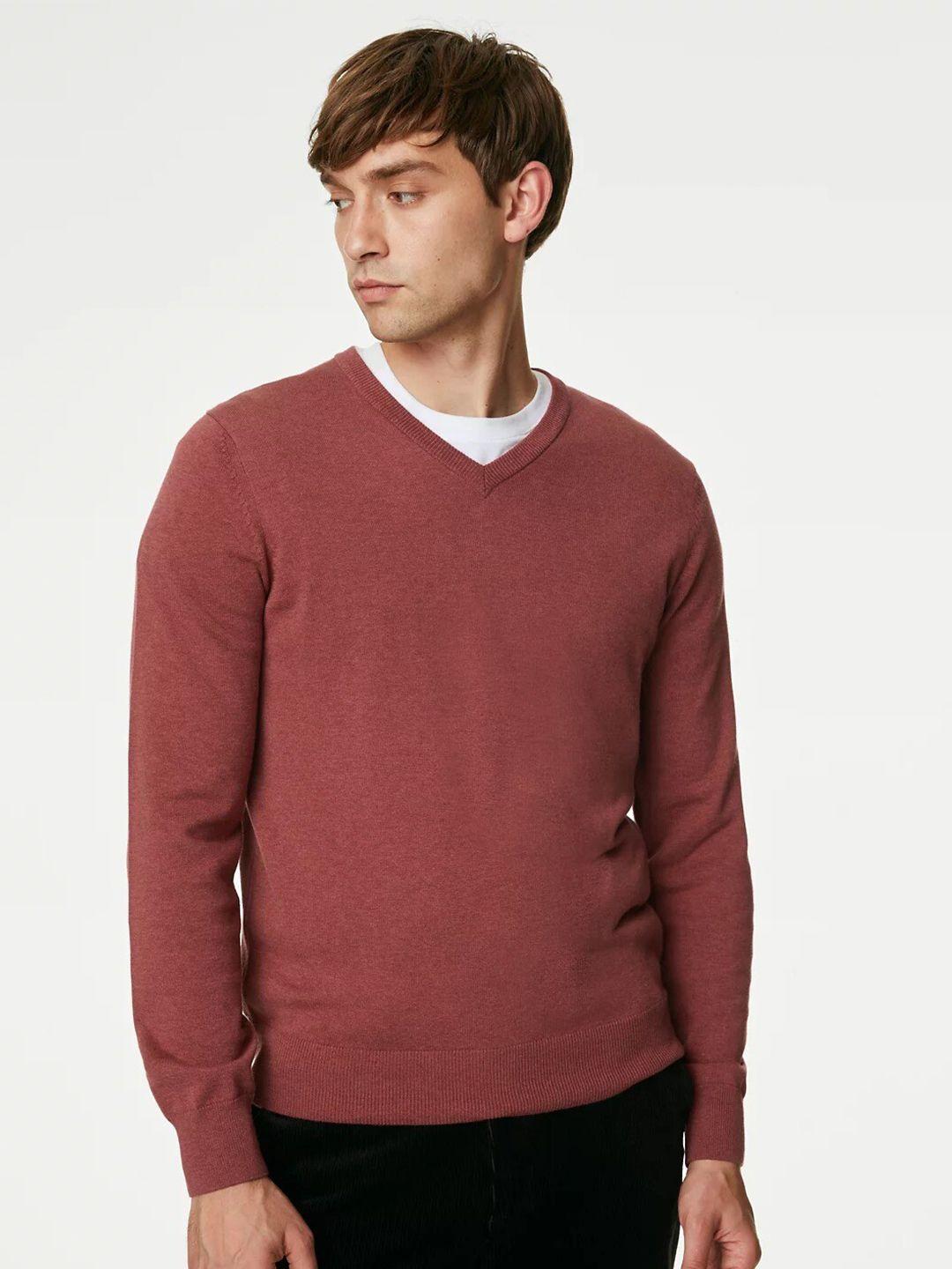 marks & spencer v-neck pure cotton pullover sweater