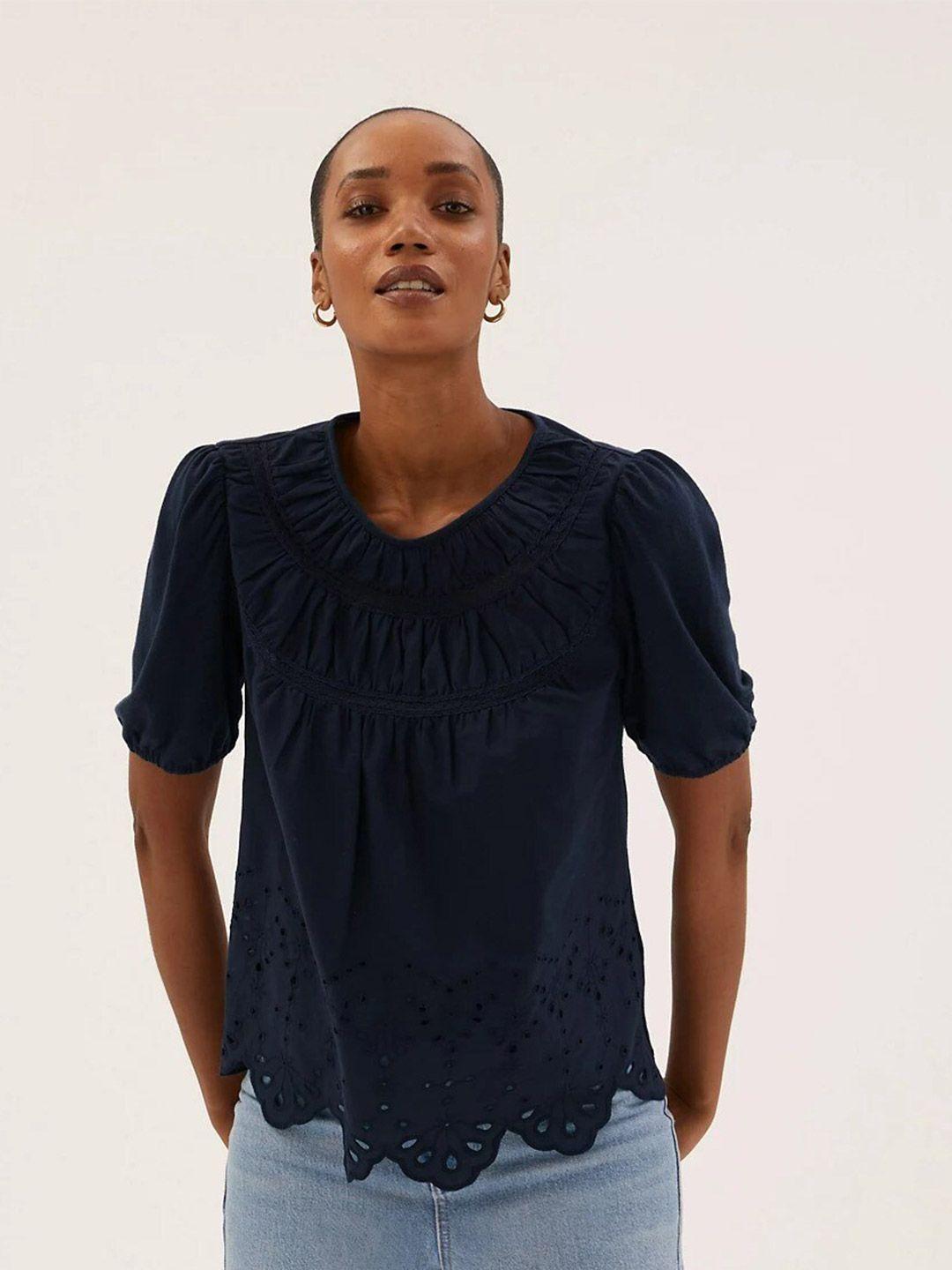 marks & spencer woman self design cotton top