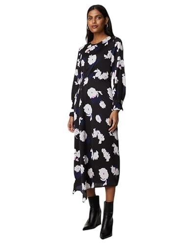 marks & spencer women's polyester a-line midi dress (t691781black mix_black