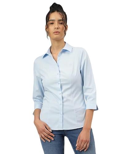 marks & spencer women's regular fit shirt (60676528006_powder blue