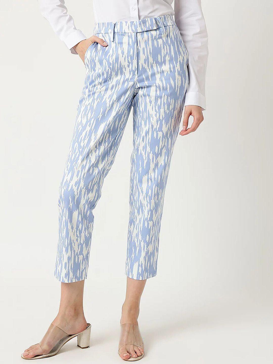 marks & spencer women abstract printed high-rise trousers