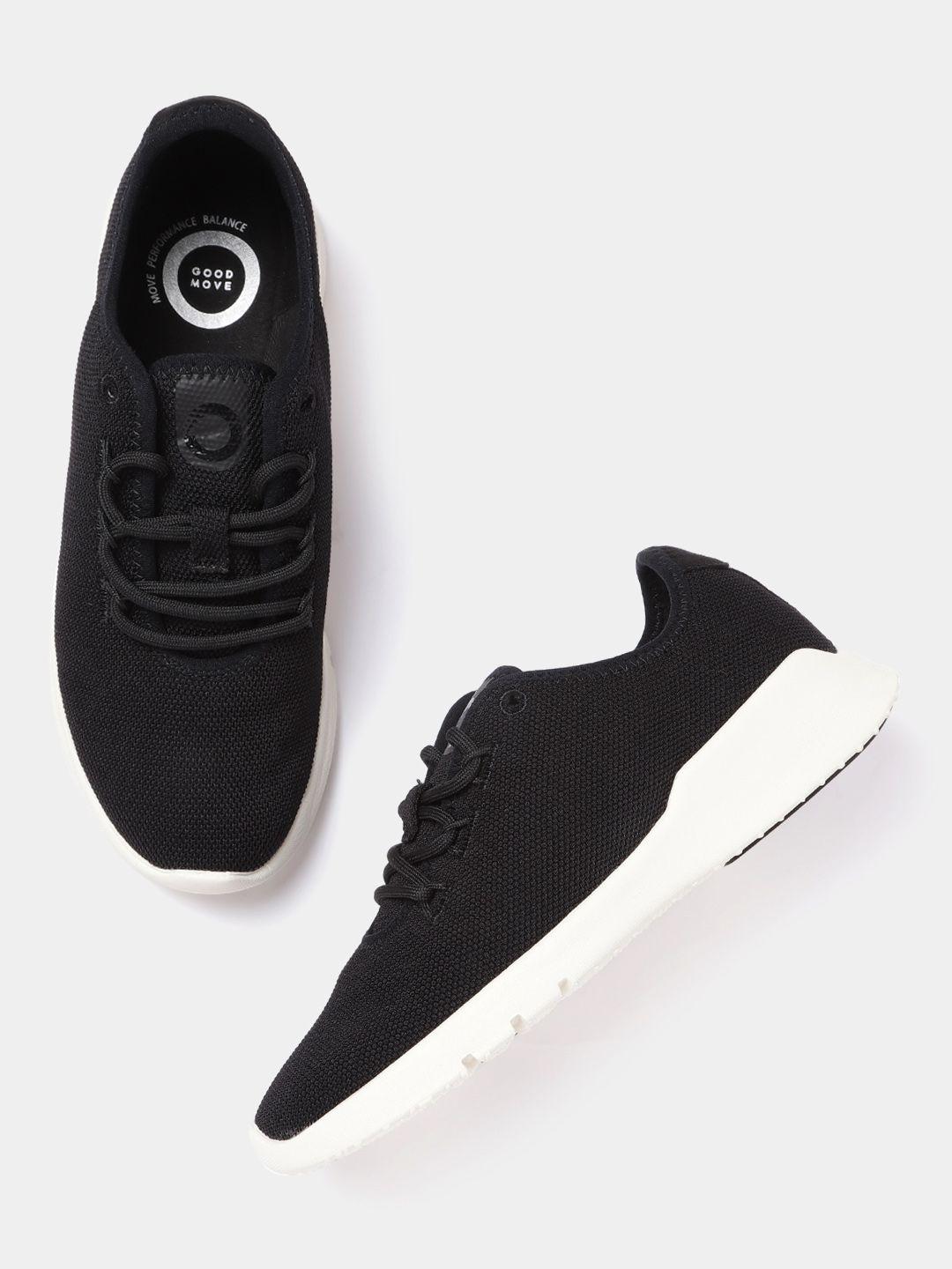 marks & spencer women black solid sneakers