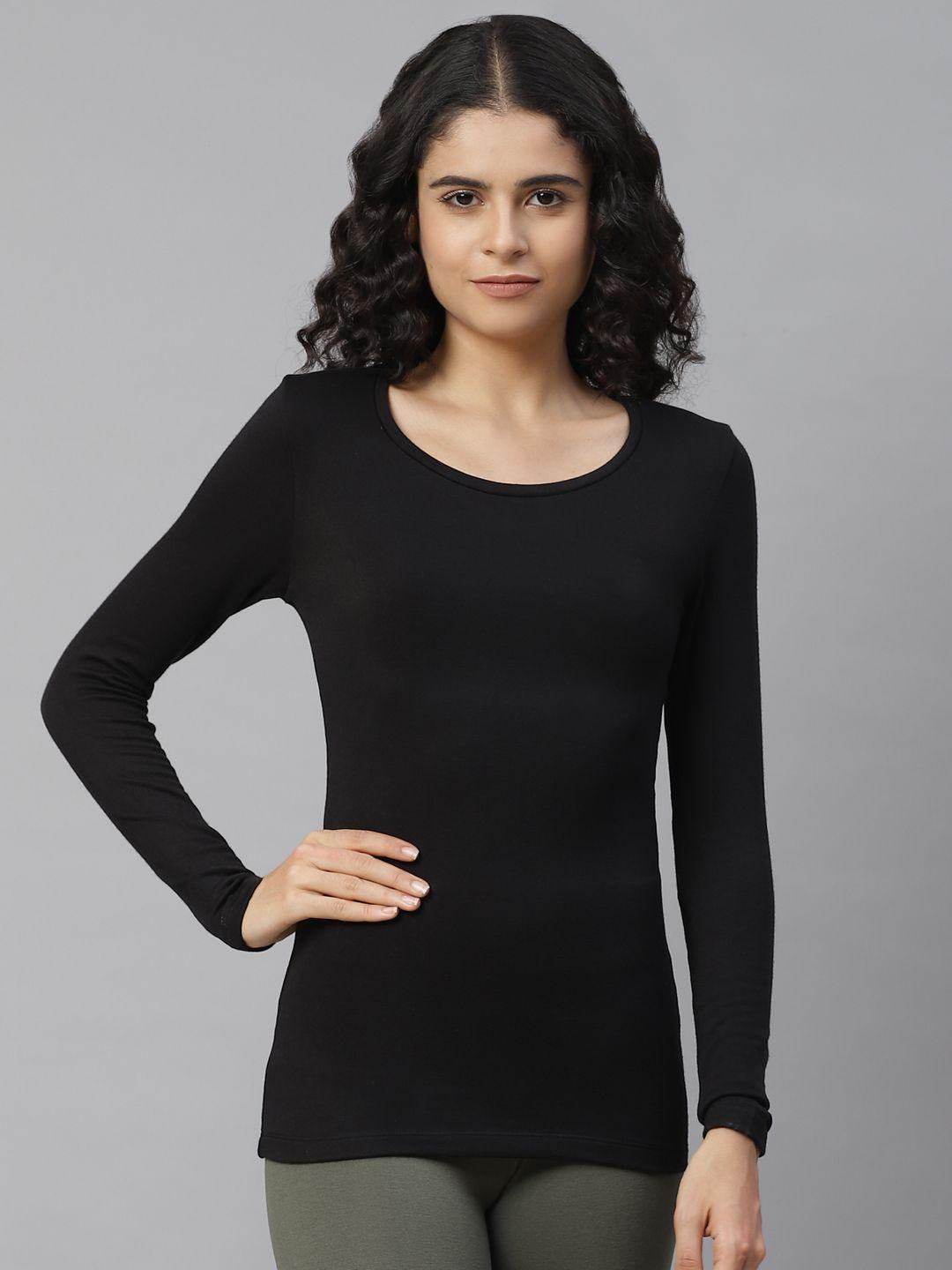 marks & spencer women black solid thermal top