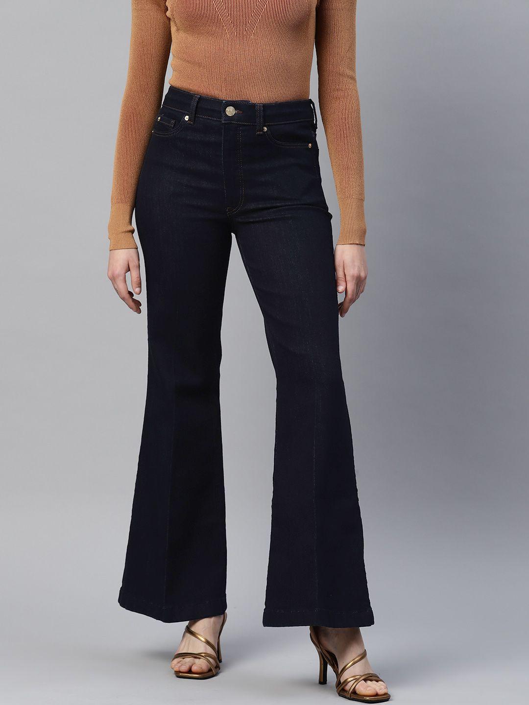 marks & spencer women flared high-rise stretchable jeans
