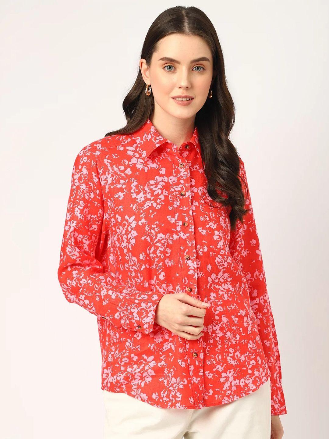 marks & spencer women floral printed casual shirt