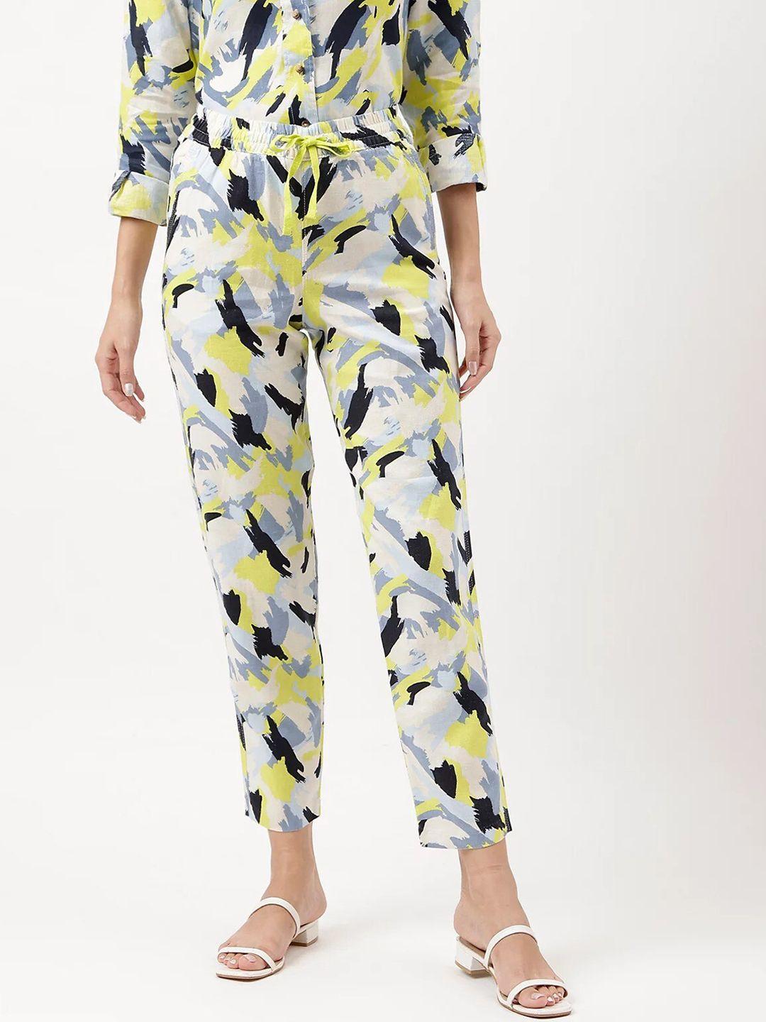 marks & spencer women floral printed high-rise lounge pants